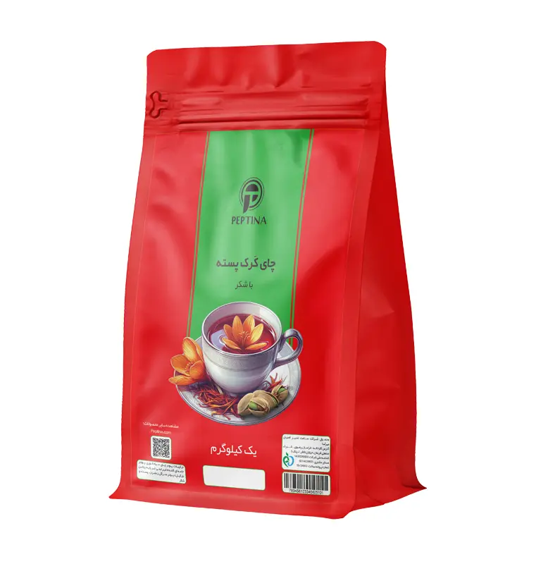 چای کرک پسته زعفران با شکر پپتینا